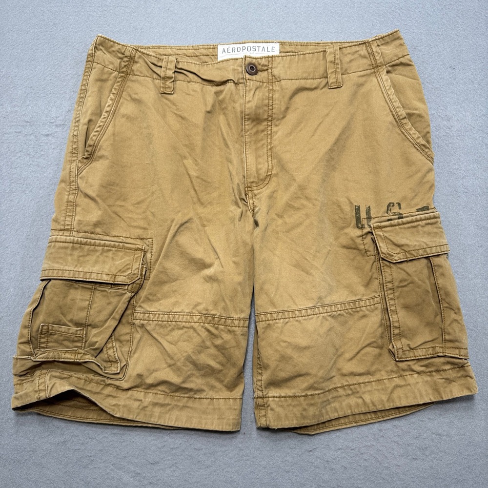 Aeropostale Cargo Shorts Men's 36 Brown Baggy Fit Cotton Utility Hunting Outdoor